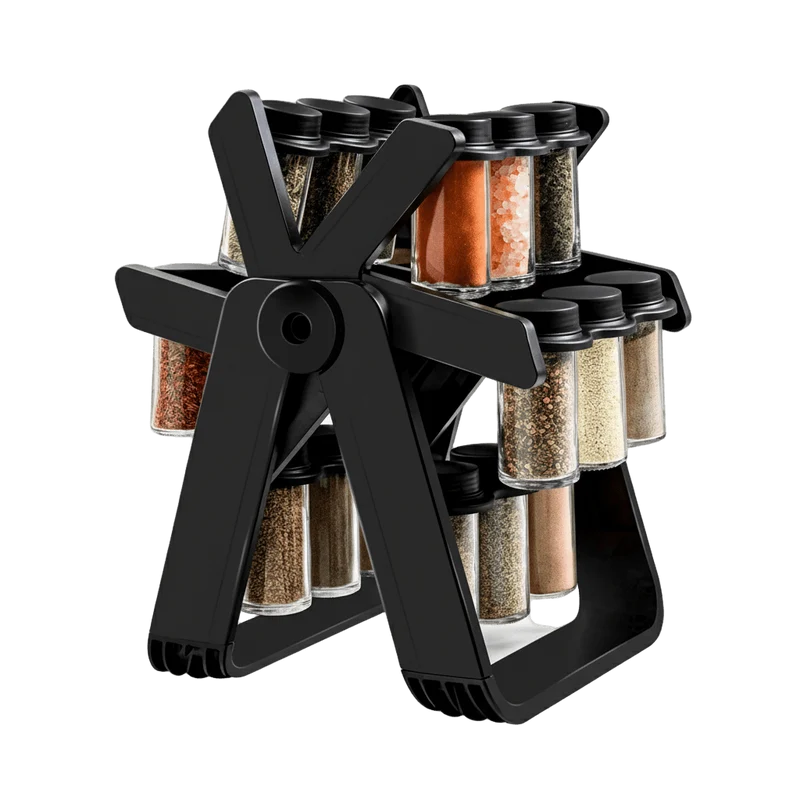 18 Jar Rotating Spice Rack | 360° Kitchen Spice Organizer