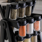 18 Jar Rotating Spice Rack | 360° Kitchen Spice Organizer