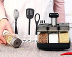 9-Piece Revolving Spice Rack — Complete Glass Set